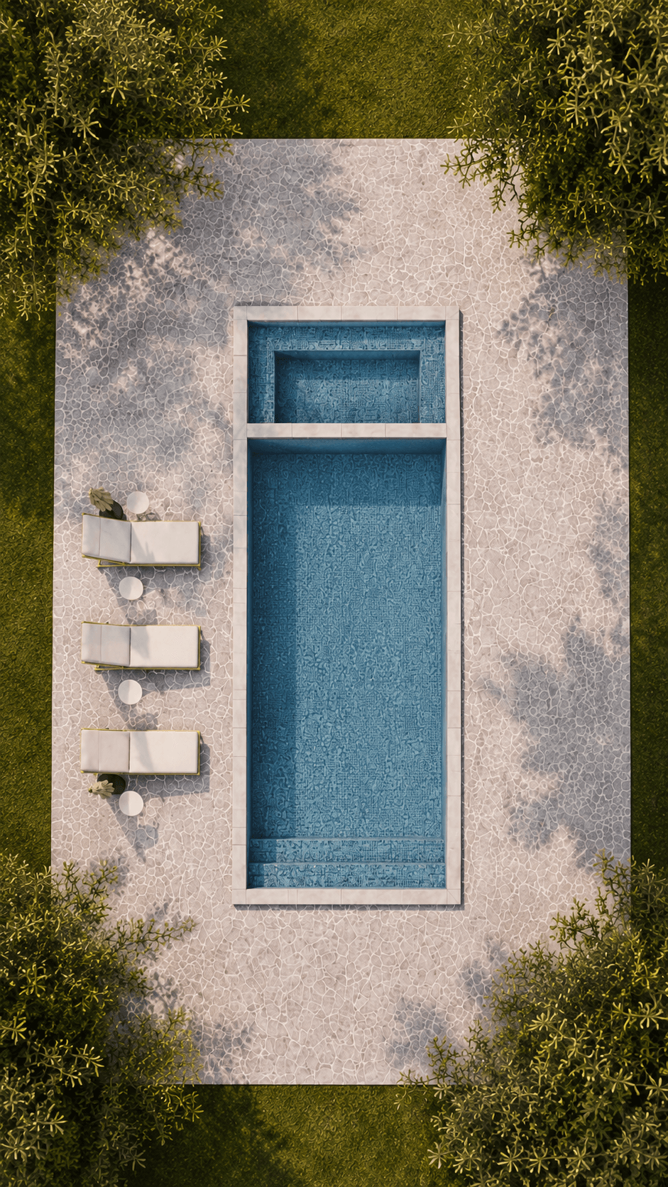 ModuBlu modular villa exterior with a poolside setting