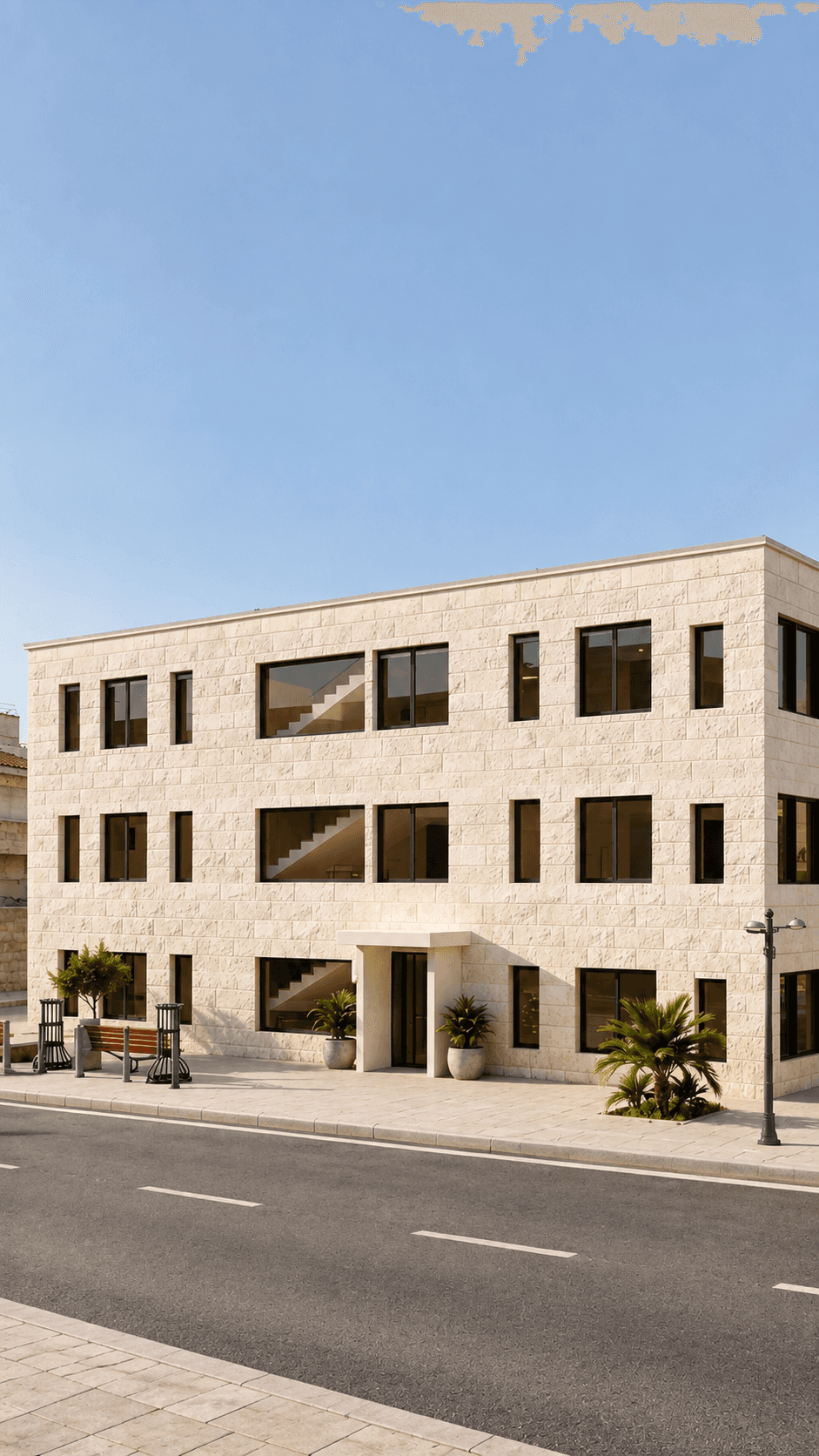 modurise modular villa exterior with a poolside setting