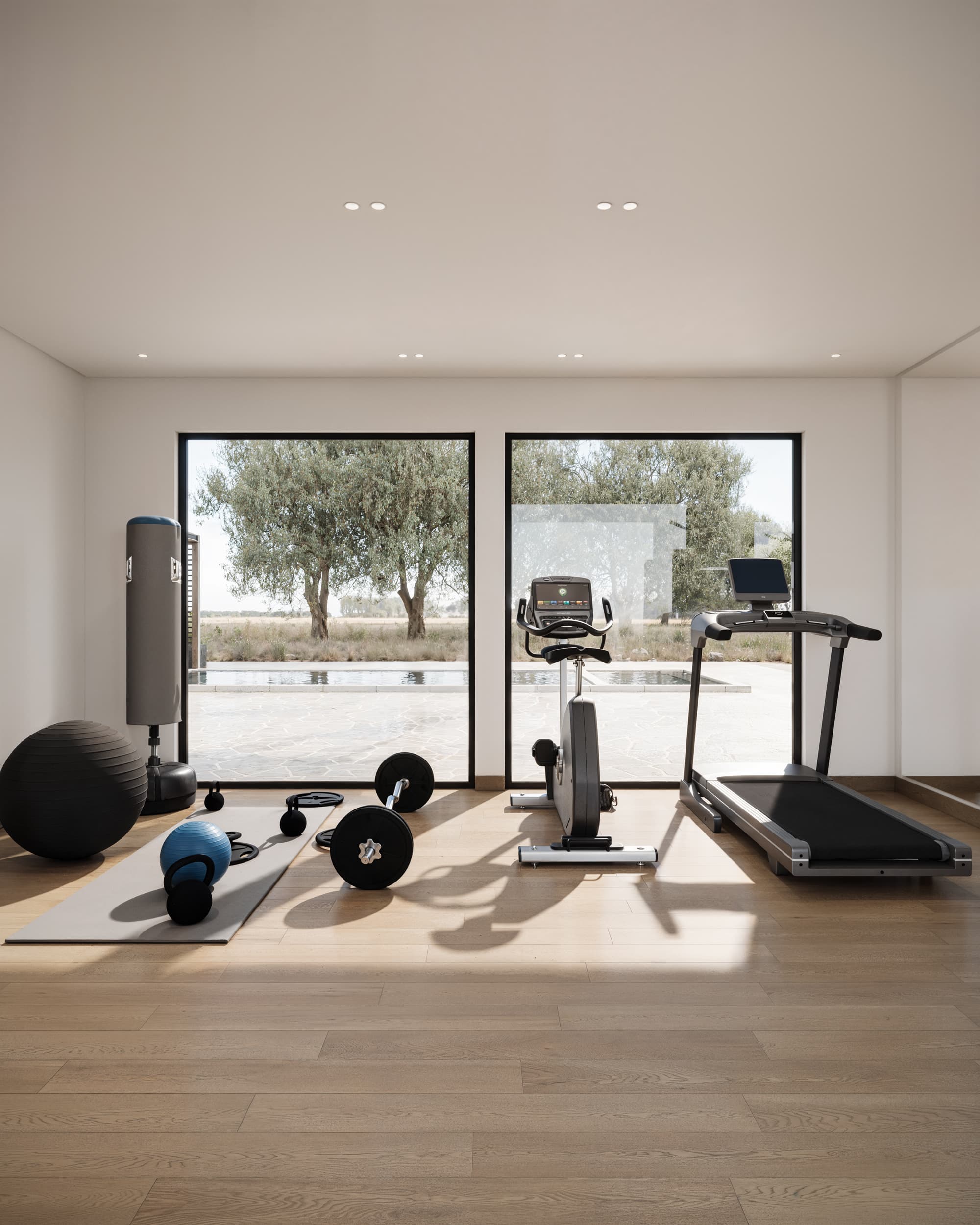 ModuFit modular fitness studio deployed in a flexible location